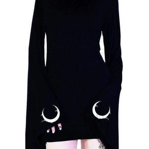Goth body con crescent moon dress